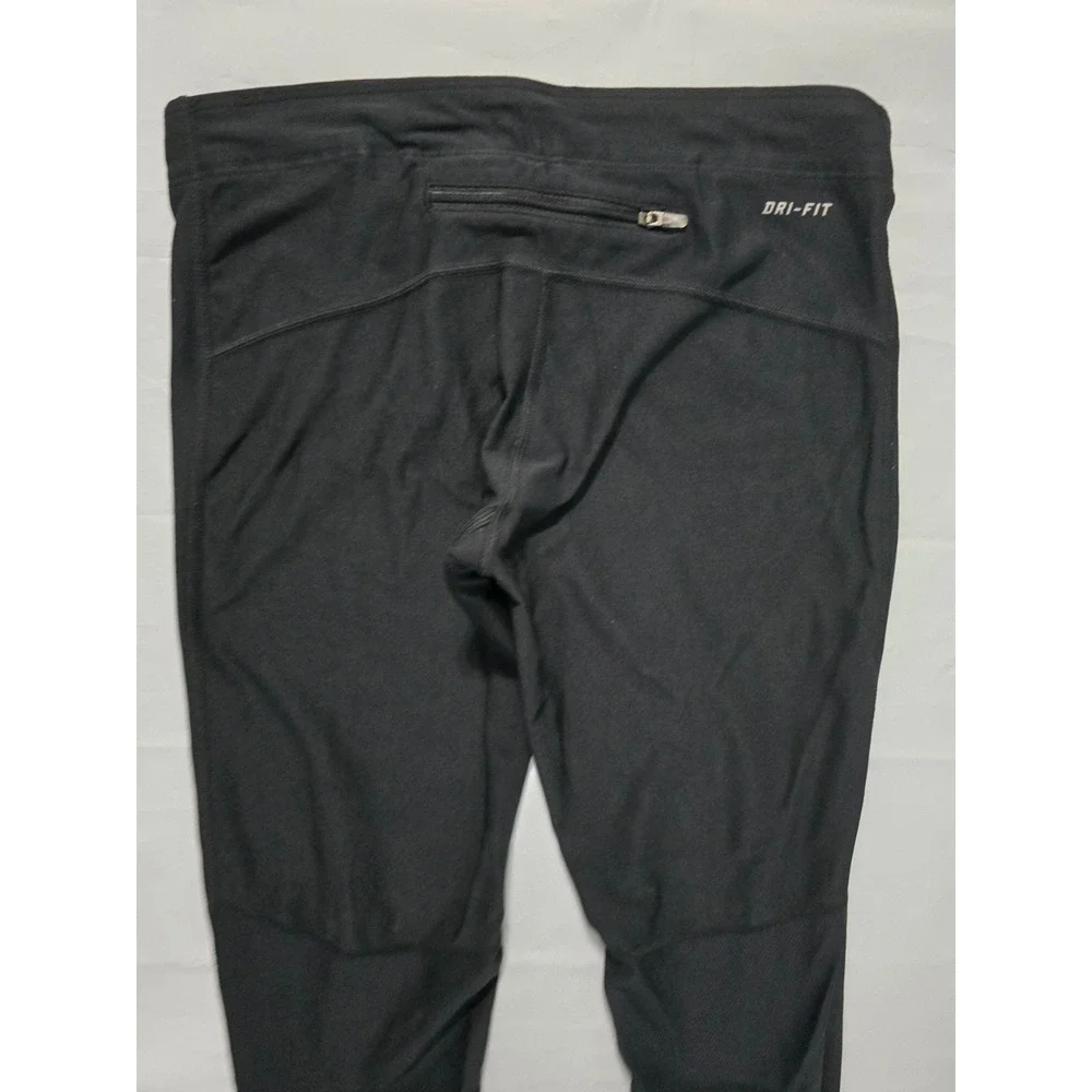Nike Dri-FIT Womens Black Running Tights Reflective Zipper Ankle Leggings Small